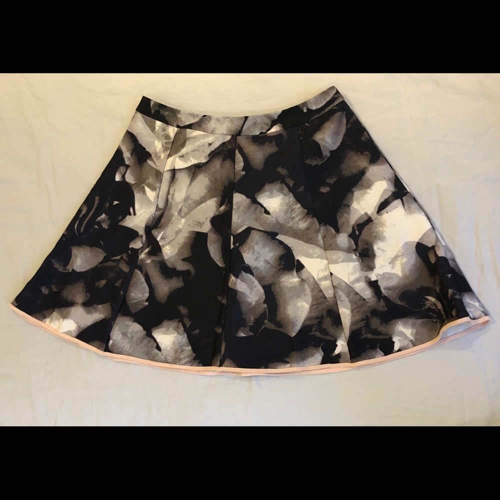 Mossimo Black White Rose Gold Skater Skirt